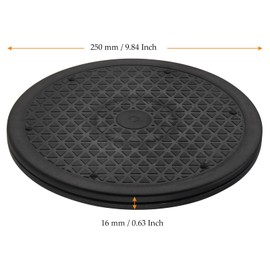 MUKCHAP 6PCS 10 Inch Rotating Swivel Stand, 360 Degree Black Bonsai Turntable with Steel Ball, Rotating Displaying Stand for Table Top, Monitor, Plant