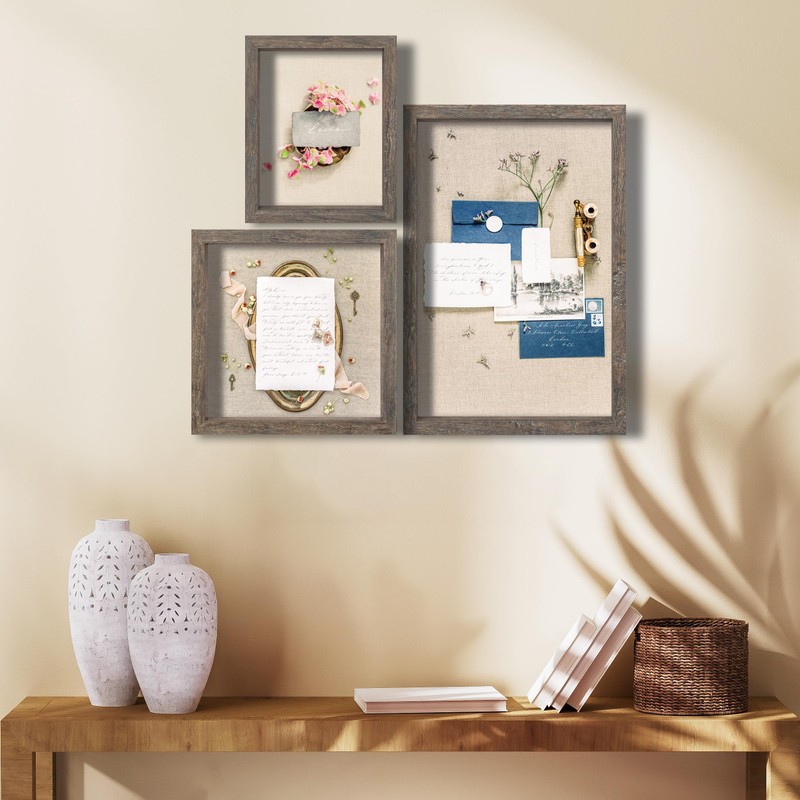 FrameWorks 8x8 Deep Shadow Box Frame, Wooden Display Case w.