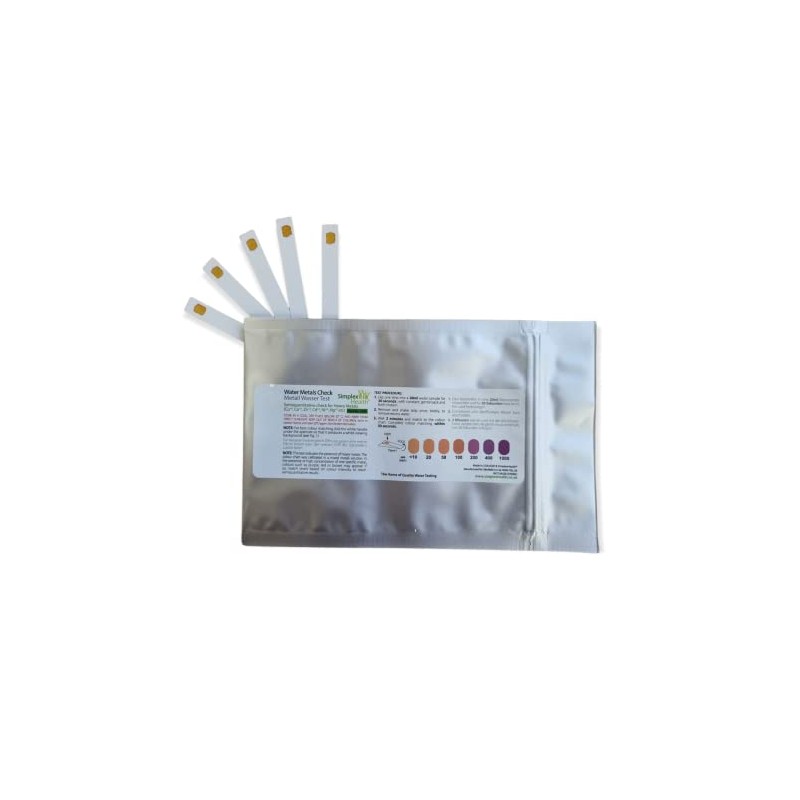 SimplexHealth Heavy Metals Water Test Strips. A combined test for