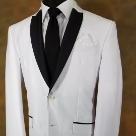 Vavra's NEW - Men's Sequin Pre-Folded Point Design Pocket Square Insert - White