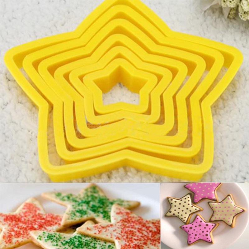 12-Piece Star Cookie Cutters, Fondant Doughnut Cookie Cutters Set, Christmas