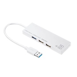 Sanwa Supply USB 3.1+2.0 Combo Hub with Card Reader (White) USB-3HC316WN