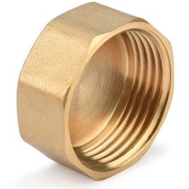 nutmanel Brass Cap 1 Inch Female Thread, Brass Blanking Plug IG, Pipe Cap End Cap Made of Brass for Pipe Connection