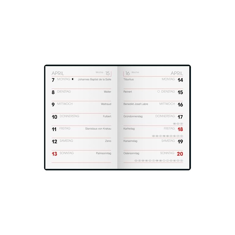 BRUNNEN Taschenkalender Mod. 716 2026 | A7, Kunststoff, sortiert