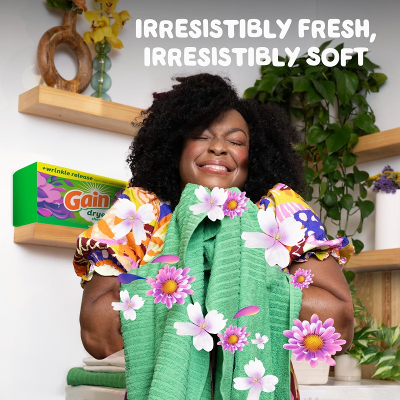 Gain dryer sheets Plus Wrinkle Release, Moonlight Breeze Scent, 120