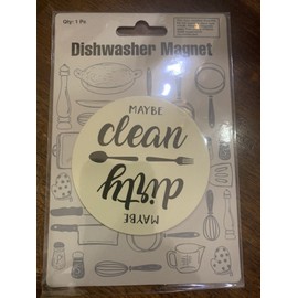 Fun Express “Maybe Clean or Maybe Dirty” Round Dishwasher Magnet - Glossy, NEW