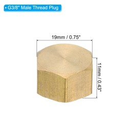 PATIKIL G3/8 Brass Pipe Plug, 12pcs Female Internal Thread Hex Garden Hose End Cap Socket Plugs Pipe Fitting for Oil Water Hydraulic Pipeline