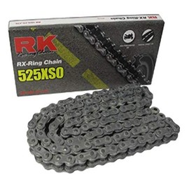 RK Racing Chain 525XSO-104 (525 Series) Steel 104 Link High Performance Street and Off-Road RX-Ring Chain with Connecting Link