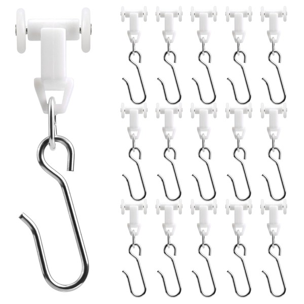 Pocysem Ceiling Curtain Track Roller Hooks-Room Divider, Durable Stainless Steel