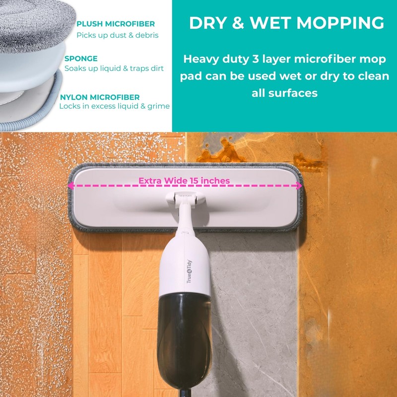 True & Tidy SPRAY-360A Clean Everywhere Spray Mop Kit Premium
