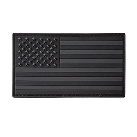 Black PVC Patch of the American Flag [Blackout Subdued] Compatible with Velcro Patches for Backpacks Hat Patches for Caps PVC Patches for Vests Tactical Patches for Hats Plate Carrier Patch