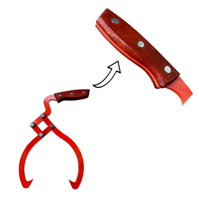 Wood Handle 2 Claw Skidding Tongs Non-Slip Grip, Log Lifting,