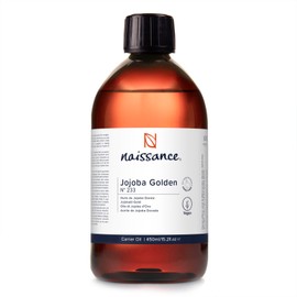 Naissance Golden Jojoba Oil (no. 233) - 450ml - for Skin, Face, Beard, Nails, Hair, Body, Scalp - Massage, Aromatherapy, Natural DIY Beauty