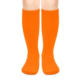 Orange Baseball Socks Youth Soccer Socks Kids 6-8 Orange Knee High Socks for Girls Orange Soccer Socks Kids Orange Socks