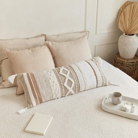 ZICOTO Decorative Boho Lumbar Pillow Cover 14x36 – Beautiful Throw Pillow with Soft Texture for Bed, Couch Decor or as Body Cushion – A Stylish Addition to Your Bedroom