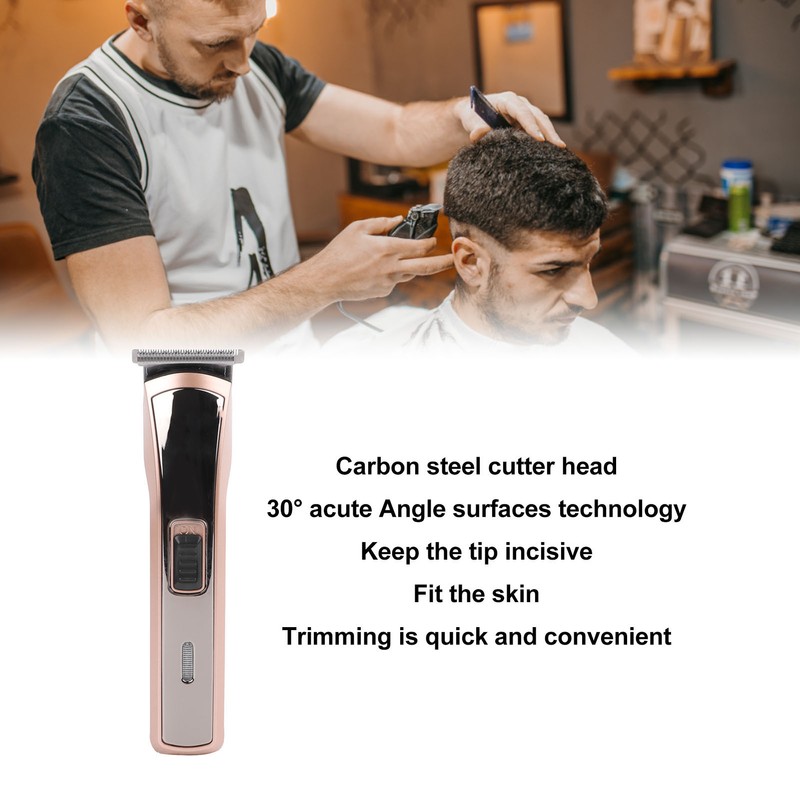 Electric Hair Clipper USB Rechargeable Hair Grooming Trimmer with 3