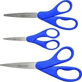Westcott 3 Piece All Purpose Stainless Steel Scissors Set (5 inch, 7 inch and 8 inch)