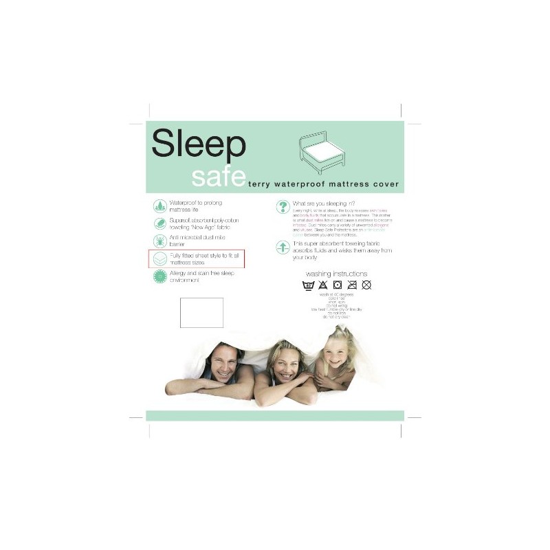 Emma Barclay Terry Waterproof Mattress Protector Bunk Bed, Polycotton, White