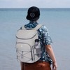 N NEVO RHINO Backpack Cooler, 36 Cans, Light Gray, Nylon,
