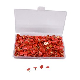 YOFASEN Pack of 500 Coloured Drawing Pins - 10 x 9 mm Plastic-Coated Metal Drawing Pins for Wall Maps, Photos, Red/Pack of 500