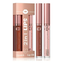 Duo Labial Mate y Gloss Larga Duracin, Alta Pigmentacin, Acabado Profesional, Hidratante, Color Intenso Todo el Da, Compacto y Porttil para Uso...    