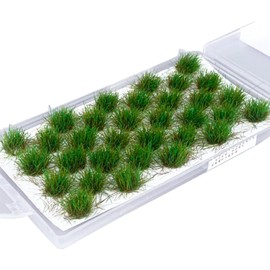 Static Grass Tuft,32 PCS Model Grass Tufts Terrain Resin Static Scenery Model Miniature Shrubs Bushes Model Making Miniature Deco Model Making for Train Landscape Railway Artificial Grass Modeling