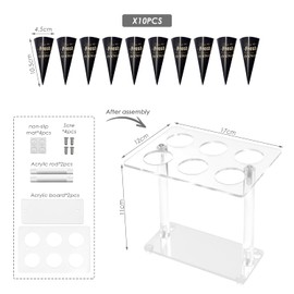 NXPWRC 1 Piece Ice Cream Cone Stand, 10 Pieces Ice Cream Paper Tray, Ice Cream Stand, Ice Cream Snow Cone Stand, Ice Cream Display Stand