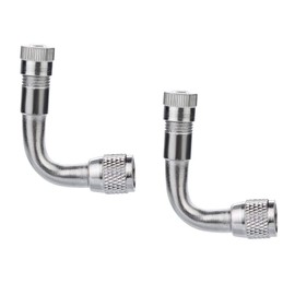 YFFSFDC 90° Extension L Type Air Valve for Motorized Bikes, Bike Air Valve, Bicycle, US Valve, Set of 2, Silver