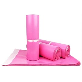 Sipobuy 100 x Pink Polythene Material Sealed Packaging Mailing Bags Mailing Bags Waterproof Moisture Proof Mailing Bags 25x35cm