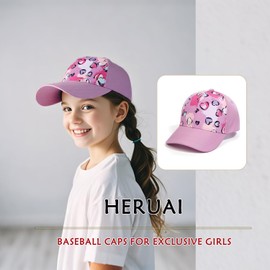 Children's Baseball Cap with Ponytail for Girls Boys Baseball Cap Sun Visor Hat Golf Visor Hat UPF 50+ Summer Hat Junior Summer Hat Tennis Cap Sun Hat Visor, love, Unit size