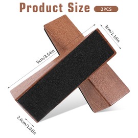 2PCS Wooden Door Stop Solid Non-Slip Doorstop Shims Doorstops with Large Non Skid Rubber Base Home Triangle Security Door Jammer for Bottom of Heavy Duty Doors Stops Suit Most Doors and Floor