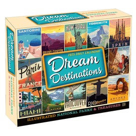 Dream Destinations 2025 Daily Desk Calendar: Illustrated National Parks and Treasures by Anderson Design Group