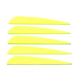 Letszhu Arrows Vanes 4 Inch Plastic Feather Fletching for DIY Archery Arrows 50 Pack (Neon Yellow)