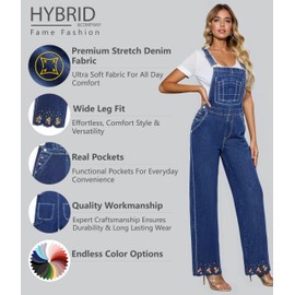 Womens Stretch Denim Overalls PVJ6108 MEDIUM WAS M