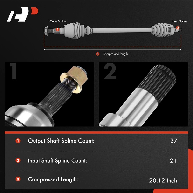 A-Premium CV Axle Shaft Assembly - Compatible with Yamaha Big