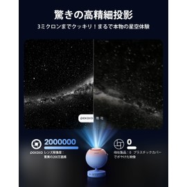 POCOCO Planetarium Home Star Projector Light, Bedside Lamp, 5K Ultra High Transmittance Lens (95%) & 2 Megapixel Rotating Disc, Timer Function, Interchangeable Optical Film Disc, Support Kids, Sleep