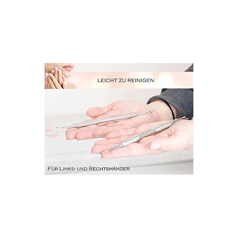 Set of 5 with ingrown toenail lifter, corner file, double