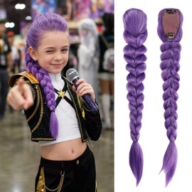26inch Long Purple Braid Hair Ponytail Easy Clip In Fishbone Hair