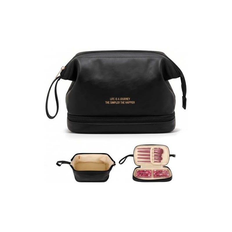 Bolsa de Maquillaje Grande ASVEL 20251226-01 – Doble Capa Impermeable