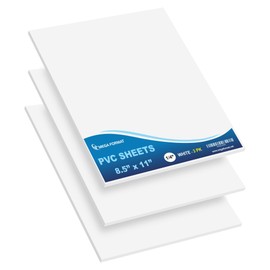 Mega Format Expanded PVC Plastic Sheets - 8.5" X 11" Rigid White Sheet for Crafts, Signage, & Displays - Sintra, Celtec PVC Board - Waterproof for Outdoors Use - 1/4" 6mm Thick - 3-Pk-White