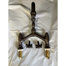 Faucet Bathroom Bridge Faucet DXV Landfair D35107254.110 Cross Handle Carbon Bronze FL3