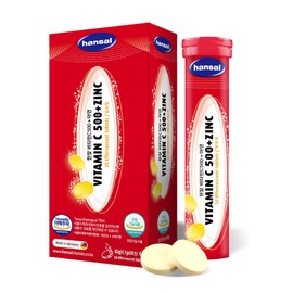 한잘 발포비타민 비타민C500+아연 종합비타민 1개 Hanjal Effervescent Vitamin Vitamin C 500 + Zinc Multivitamin 1 piece