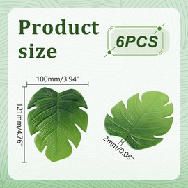 AHANDMAKER 6 PCS Green Monstera Leaves Coasters Jungle Plant Coasters Imitation Plants Coasters for Drinks Coffee Place Mats for Housewarming Home Decor