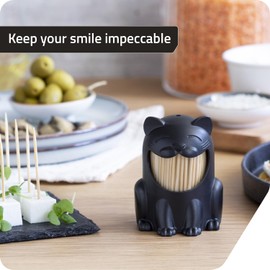 PELEG DESIGN Pickitty Toothpick Holder - Playful Kitty Toothpick Dispenser - Fun and Decorative Plastic Toothpick Holder for Easy Access During Meals or Gatherings