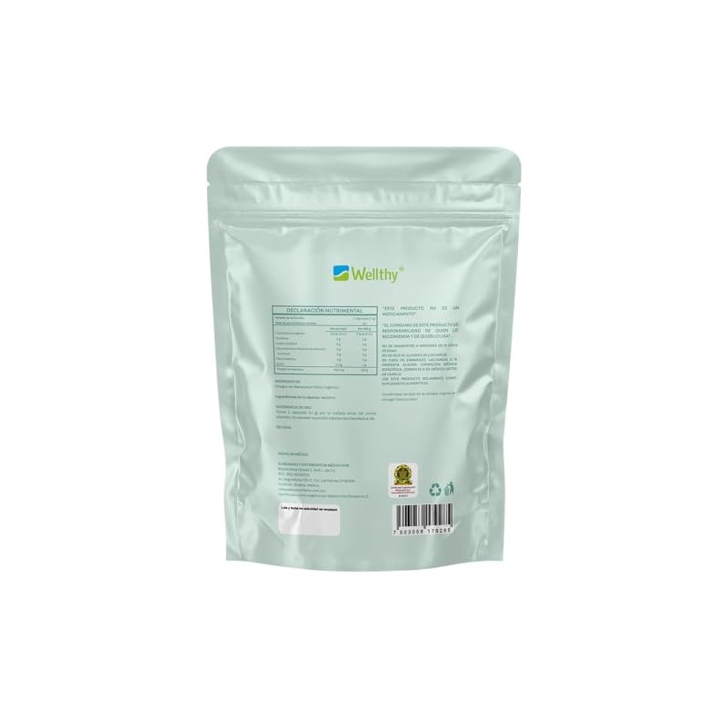 Wellthy Vinagre Manzana 120 Cápsulas 550mg Suplemento Alimenticio Orgánico Vegano