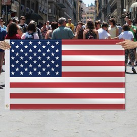 3×5 FT United States Flag,Large Americans National Decor,USA US Double Side Digital Printed 75D Polyester Banner With Canvas Header Brass Grommet