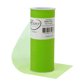 Expo International Decorative Matte Spool of 6 Inch X 25 Yards Tulle, Lime