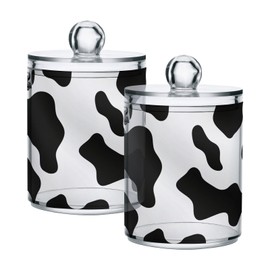 Zhirexin Cow 2PC Airtight Transparent Plastic Storage Jar Glass Food Storage Container for Food Herbs Tea etc with Storage Lid easy to use and clean, B06H22018