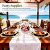 MehelloFeather 24Pcs Luau and Palm Placemats Raffia Grass Tropical Palm