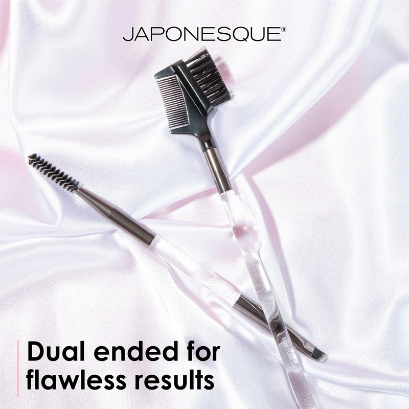 JAPONESQUE Brow & Eye Brush Set, Includes Brow/Lash Comb to